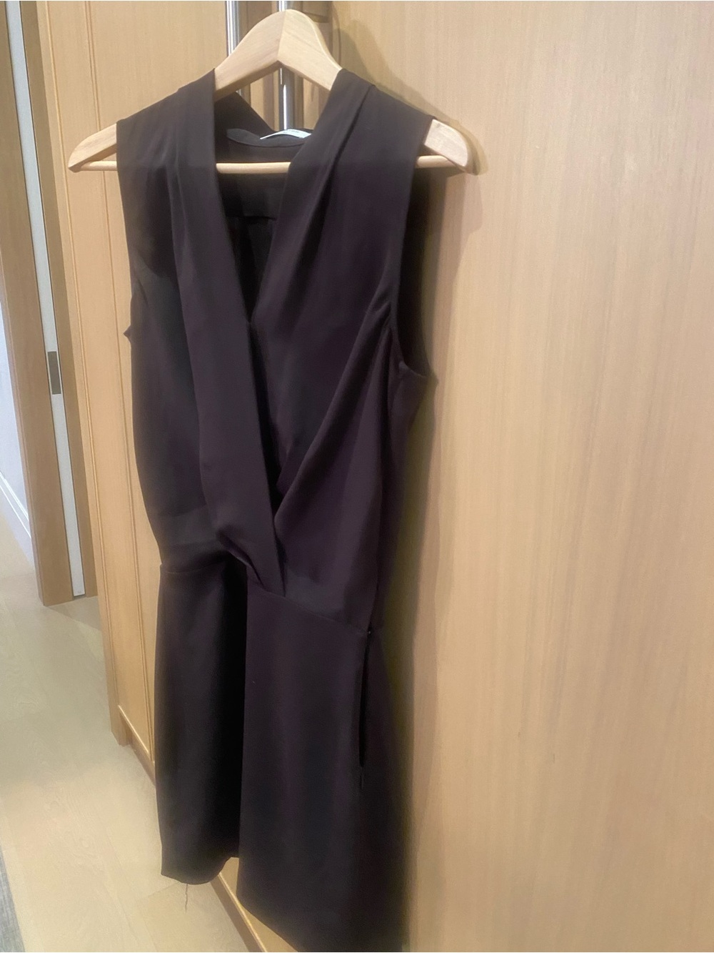 Babaton Sleeveless Deep V Midi Dress in Black